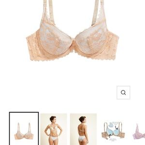 THE LITTLE BRA COMPANY COURTNEY BEIGE BLUE BRA 34A